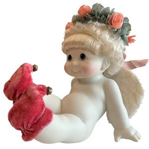 Vintage Dreamsicles Porcelain Christmas Cherub,‎ Large 7x6